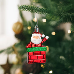 Figură Moș, suspendabilă, plastic, 7,5 x 5 cm